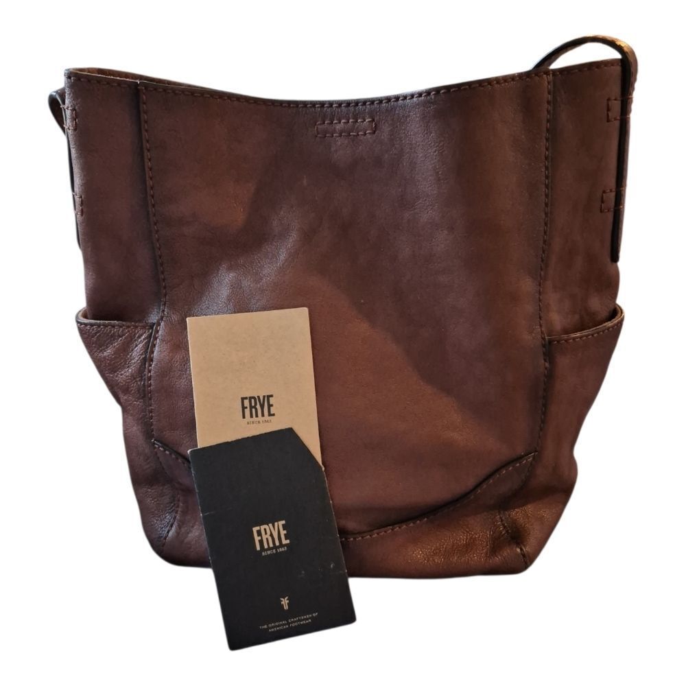 Frye Leather Side Pocket Hobo Cognac 34DB323